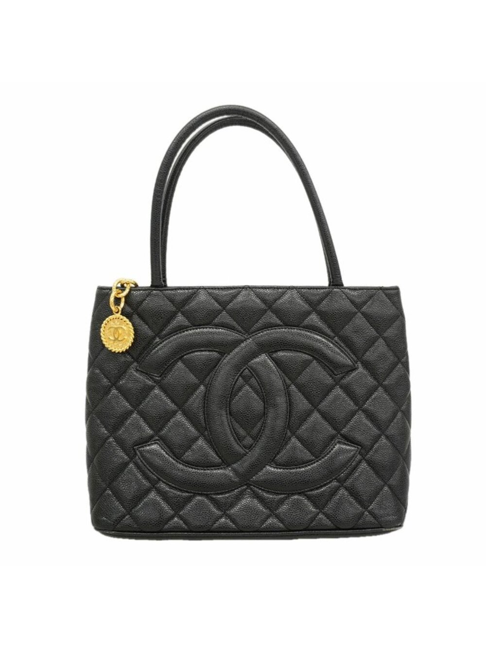Chanel Tote Bag Reissue Caviar Leather Black Gold